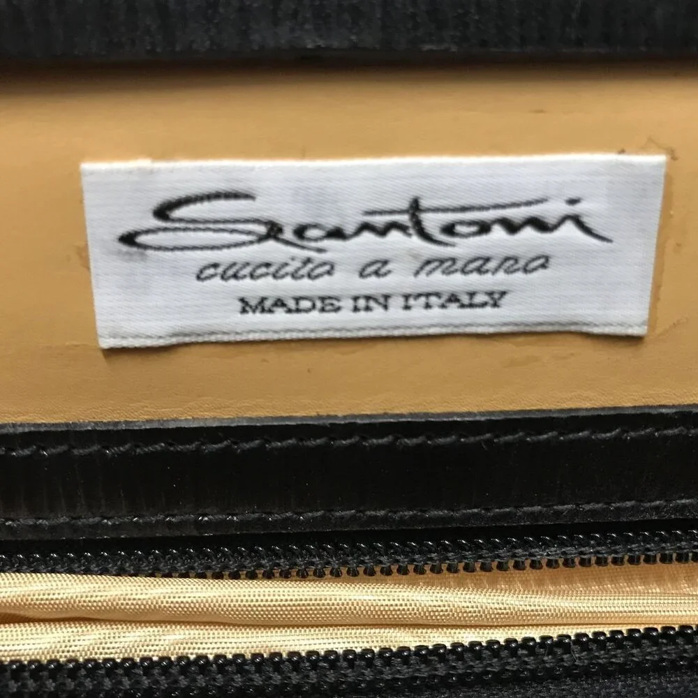 Elegant Black Leather Italian Briefcase Professional Business Luxury Bag
